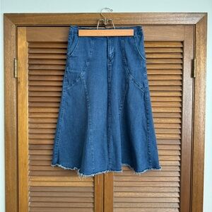 Vintage Denim Midi Skirt